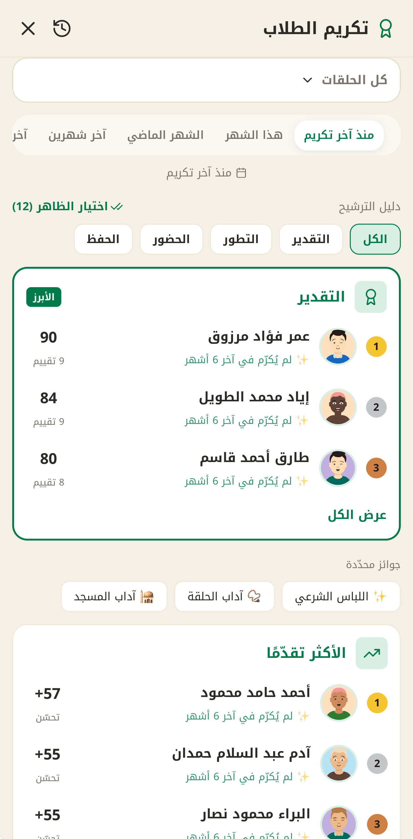تكريم الطلاب — دليل الترشيح والجوائز
